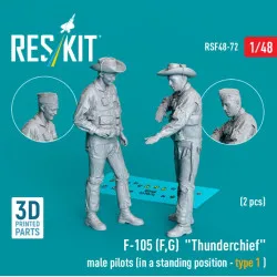 Reskit Rsf48-0072 1/48 F-105 F G Thunderchief Male Pilots In A Standing Position Type 1 2 Pcs 3d Printed