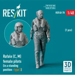 Reskit Rsf48-0078 1/48 Rafale C M Female Pilot In A Standing Position Type2 1pcs 3d Printed