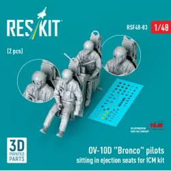 Reskit Rsf48-0083 1/48 Ov-10d Bronco Pilots Sitting In Ejection Seats For Icm Kit 2 Pcs 3d Printed