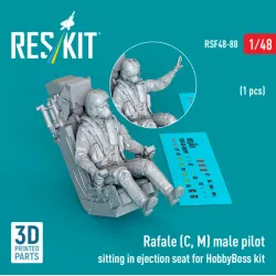 Reskit Rsf48-0088 1/48 Rafale C M Male Pilot Sitting In Ejection Seat For Hobbyboss Kit 1 Pcs 3d Printed