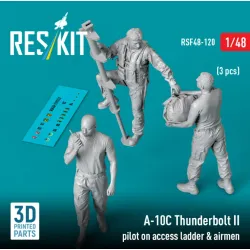 Reskit Rsf48-0120 1/48 A-10c Thunderbolt Ii Pilot On Access Ladder Airmen 3 Pcs 3d Printed