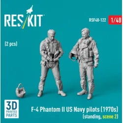 Reskit Rsf48-0122 1/48 F-4 Phantom Ii Us Navy Pilots 1970s Standing Scene 2 2 Pcs 3d Printed