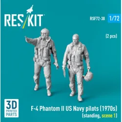 Reskit Rsf72-0038 1/72 F-4 Phantom Ii Us Navy Pilots 1970s Standing, Scene1 2 Pcs 3d Printed