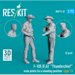 Reskit Rsf72-0057 1/72 F-105 F G Thunderchief Male Pilots In A Standing Position Type1 2 Pcs 3d Printed