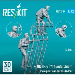 Reskit Rsf72-0059 1/72 F-105 F G Thunderchief Male Pilots On Access Ladder 2 Pcs 3d Printed