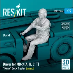 Reskit Rsf72-0084 1/72 Driver For Md-3 A B C T Mule Deck Tractor Scene 2 1 Pcs 3d Printed