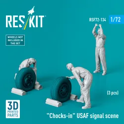 Reskit Rsf72-0134 1/72 Chocks-in Usaf Signal Scene 3 Pcs 3d Printed