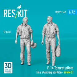Reskit Rsf72-0142 1/72 F-14 Tomcat Pilots In A Standing Position Scene 2 2 Pcs