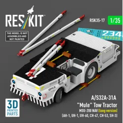 Reskit Rsk35-0017 1/35 A/S32a-31a Mule Tow Tractor Msu-200 Nav Long Version Ah-1, Uh-1, Uh-60, Ch-47, Ch-53, Sh-3