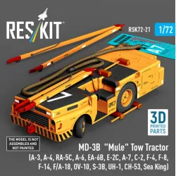 Reskit Rsk72-0021 1/72 Md-3b Mule Tow Tractor A-3 A-4 Ra-5c A-6 Ea-6b E-2c A-7 C-2 F-4 F-8 F-14 F/A-18 Ov-10 S-3b Uh-1 Ch-53 Sea King 3d Printed Model Kit