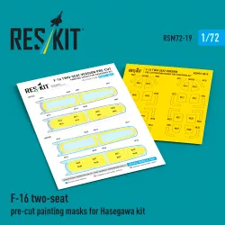 Reskit Rsm72-0019 1/72 Painting Mask For F-16 Two-seat Pre-cut For Hasegawa