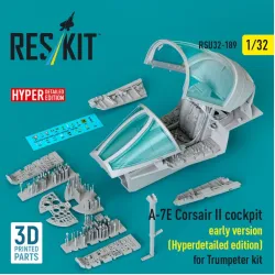 Reskit Rsu32-0189 1/32 A-7e Corsair Ii Early Cockpit Hyperdetailed Edition For Trumpeter Kit 3d Printed