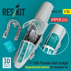 Reskit Rsu32-0197 1/32 F-105d Thunderchief Cockpit Hyperdetailed Edition For Trumpeter Kit 3d Printed