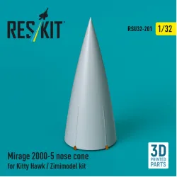 Reskit Rsu32-0201 1/32 Mirage 2000-5 Nose Cone For Kitty Hawk / Zimimodel Kit 3d Printed