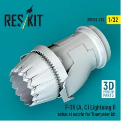 Reskit Rsu32-0202 1/32 F-35 A С Lightning II exhaust nozzle for Trumpeter kit 3D Printed