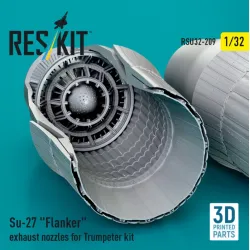 Reskit Rsu32-0209 1/32 Su-27 Flanker Exhaust Nozzles For Trumpeter Kit 3d Printed
