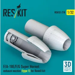 Reskit Rsu32-0210 1/32 F/A-18E/F/G Super Hornet exhaust nozzles type 1 for Revell kit 3D Printed