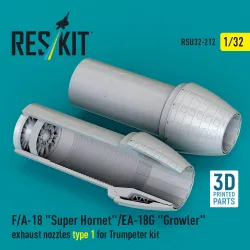 Reskit Rsu32-0212 1/32 F/A-18 Super Hornet/Ea-18g Growler Exhaust Nozzles Type 1 For Trumpeter Kit