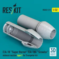 Reskit Rsu32-00213 1/32 F/A-18 Super Hornet/Ea-18g Growler Exhaust Nozzles Type 2 For Trumpeter Kit