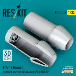 Reskit Rsu32-0220 1/32 F/A-18 Hornet Exhaust Nozzles For Academy/Kinetic Kit 3d Printed