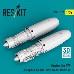 Reskit Rsu32-0222 1/32 Horten Ho 229 Jet Engines Junkers Jumo 004 2 Pcs For Takom Kit 3d Printed