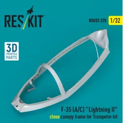 Reskit Rsu32-0225 1/32 F-35 A/C Lightning 2 Close Canopy Frame For Trumpeter Kit 3d Printed