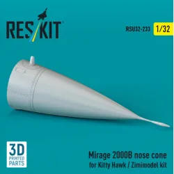 Reskit Rsu32-0233 1/32 Mirage 2000b Nose Cone For Kitty Hawk / Zimimodel Kit 3d Printed