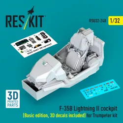 Reskit RSU32-0248 1/32 ​F-35B Lightning II cockpit and 3D decals for Trumpeter