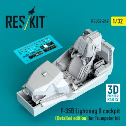 Reskit Rsu32-0248 1/32 ​f-35b Lightning Ii Cockpit And 3d Decals Detailed edition For Trumpeter