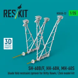 Reskit Rsu35-0020 1/35 Sh-60b/F, Hh-60h, Mh-60s Blade Fold Restraint System For Kitty Hawk/Zimi Model
