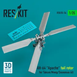 Reskit Rsu35-0034 1/35 Ah-64 Apache Tail Rotor For Takom/Meng/Snowman Kit