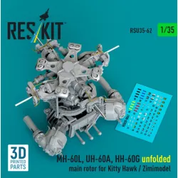 Reskit Rsu35-0062 1/35 Mh-60l Uh-60a Hh-60g Unfolded Main Rotor For Kitty Hawk Zimimodel 3d Printed