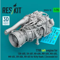 Reskit Rsu35-0070 1/35 T700 Left Engine Sh-60b Sh-60f Hh-60h Mh-60r Mh-60s Mh-60l Uh-60a Hh-60 For Kitty Hawk / Zimimodel Kit 3d Printed
