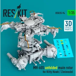 Reskit Rsu35-0094 1/35 Mh-60s Unfolded Main Rotor For Kitty Hawk / Zimimodel 3d Printed
