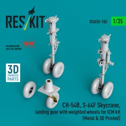 Reskit Rsu35-0105 1/35 Ch-54b S-64f Skycrane Landing Gear With Weighted Wheels Icm