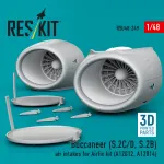 Reskit Rsu48-0249 1/48 Buccaneer S.2c/D, S.2b Air Intakes For Airfix Kit A12012, A12014