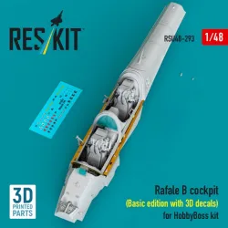Reskit Rsu48-0293 1/48 Rafale B Cockpit Basic Edition With 3d Decals For Hobbyboss Kit 3d Printed