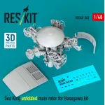 Reskit Rsu48-0363 1/48 Sea King Unfolded Main Rotor For Hasegawa Kit 3d Printed