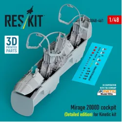 Reskit Rsu48-0461 1/48 Mirage 2000d Cockpit Detailed Edition For Kinetic Kit 3d Printed