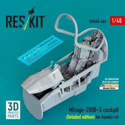Reskit Rsu48-0465 1/48 Mirage-2000-5 Cockpit Detailed Edition For Kinetic Kit