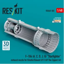 Reskit Rsu48-0505 1/48 F-104 A C D J G Starfighter Exhaust Nozzle For Kinetic/Eduard 11169 The Zipper Kit 3d Printed