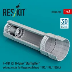 Reskit Rsu48-0506 1/48 F-104 S G-late Starfighter Exhaust Nozzle For Hasegawa/Eduard 1195 1196 1133 Kit 3d Printed
