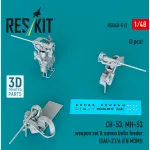 Reskit RSU48-0512 1/48 ​​CH-53 MH-53 weapon set / ammo belts feeder GAU-21/A FN M3M 3 pcs 3D Printed