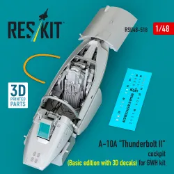Reskit Rsu48-0518 1/48 A-10a Thunderbolt Ii Cockpit Basic Edition With 3d Decals For Gwh Kit
