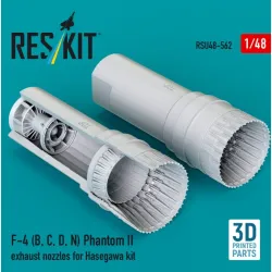 Reskit Rsu48-0562 1/48 F-4 B C D N Phantom Ii Exhaust Nozzles For Hasegawa Kit 3d Printed