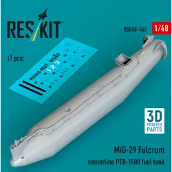 Reskit Rsu48-0567 1/48 Mig-29 Fulcrum Centerline Ptb-1500 Fuel Tank 1 Pcs 3d Printed