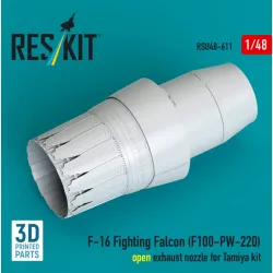 Reskit Rsu48-0611 1/48 F-16 Fighting Falcon F100-pw-220 Open Exhaust Nozzle For Tamiya Kit 3d Printed