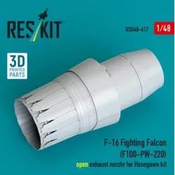 Reskit Rsu48-0617 1/48 F-16 Fighting Falcon F100-pw-220 Open Exhaust Nozzle For Hasegawa Kit 3d Printed