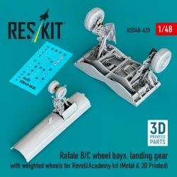 Reskit Rsu48-0635 1/48 Rafale B/C Wheel Bays Landing Gear With Weighted Wheels For Revell/Academy