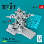 Reskit RSU48-0646 1/48 MH-60L UH-60A unfolded main rotor for ICM kit 3D Printed